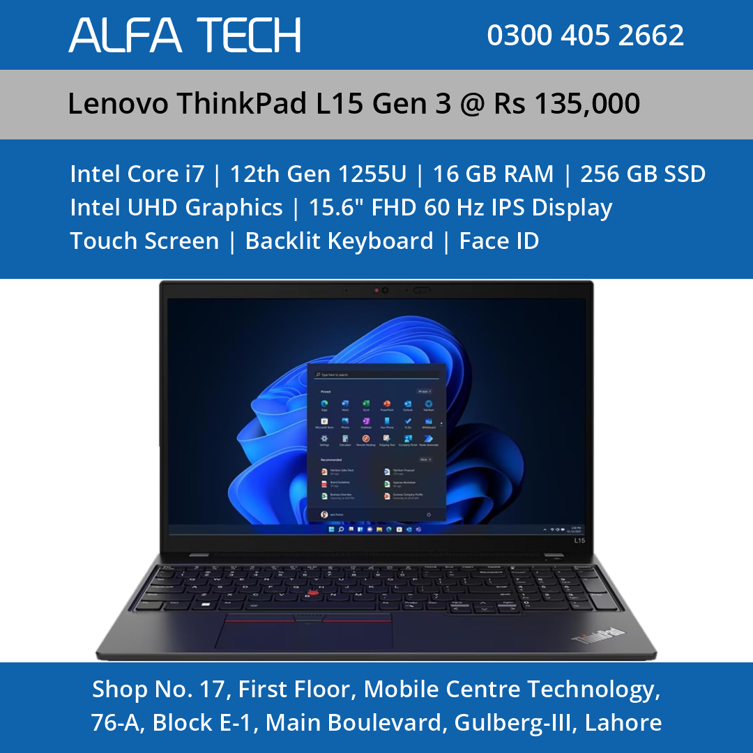 LENOVO THINKPAD L15 GEN 3 LAPTOP - ALFA TECH
